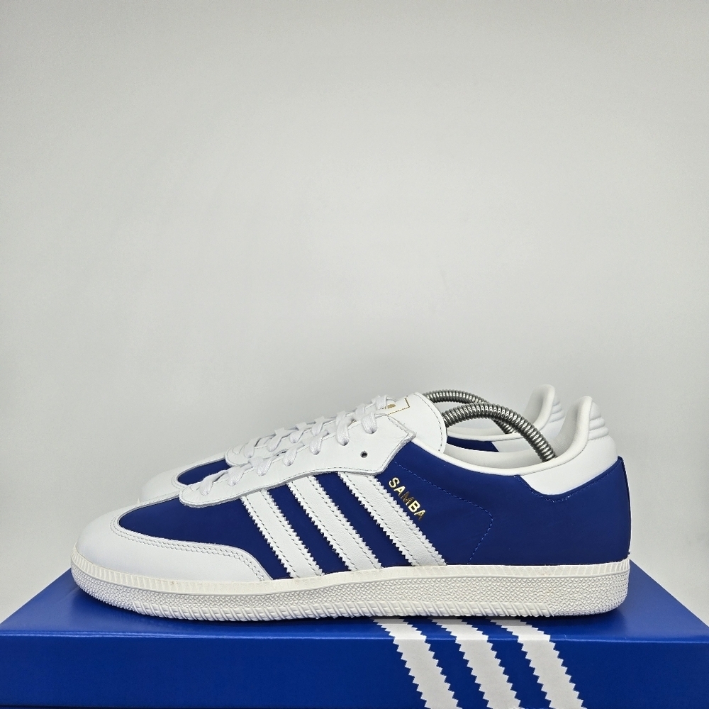 New adidas Samba OG Crystal White Royal Blue Men's Shoes Size 12